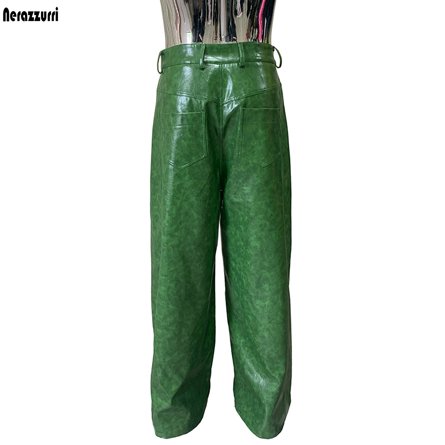 Motorcycle Gear Mens - Pantalon large imperméable vert brillant en